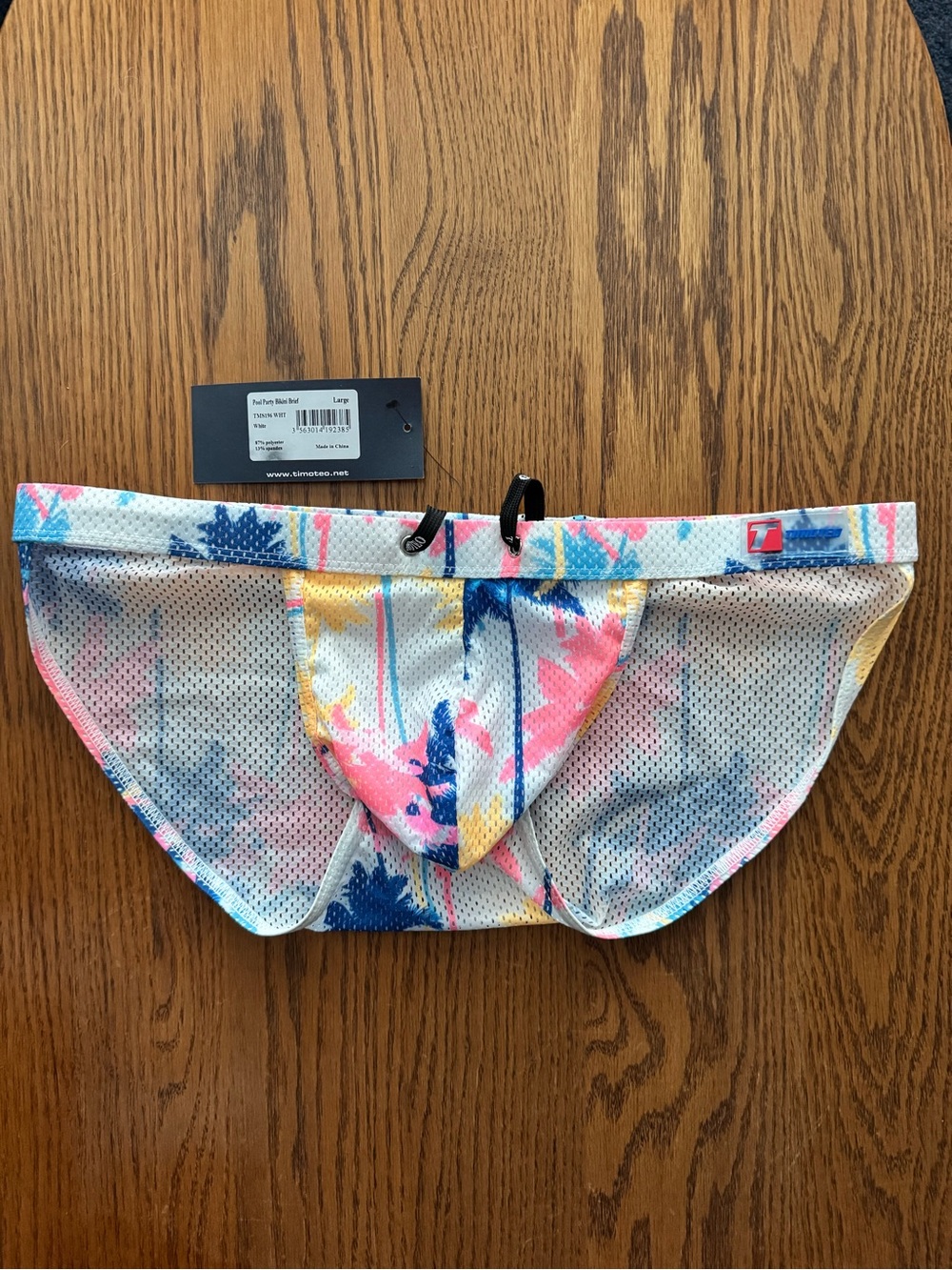 Timoteo Men’s Pool Party Mesh Swim Bikini (L)
